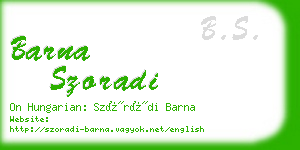 barna szoradi business card
